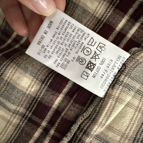 URBAN RESEARCH Flannel Shirt Dress Free Size Sonny Label Plaid Womens Button Dow - Picture 8 of 13